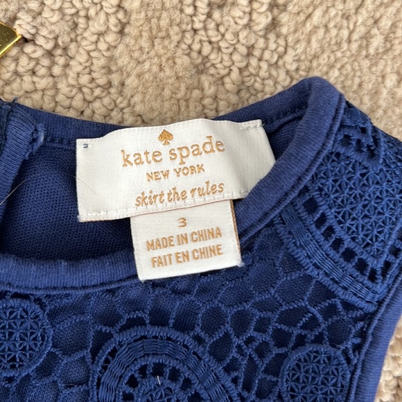 Kate Spade Navy Lace Hearts Sleeveless Dress Size 3 - Picture 4 of 4
